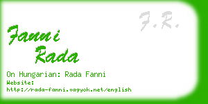 fanni rada business card